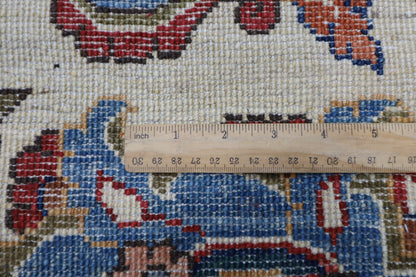 305 x 420 cm | Beige Floral Handmade Afghan Area Rug Hand Knotted Carpet Living Room Rug