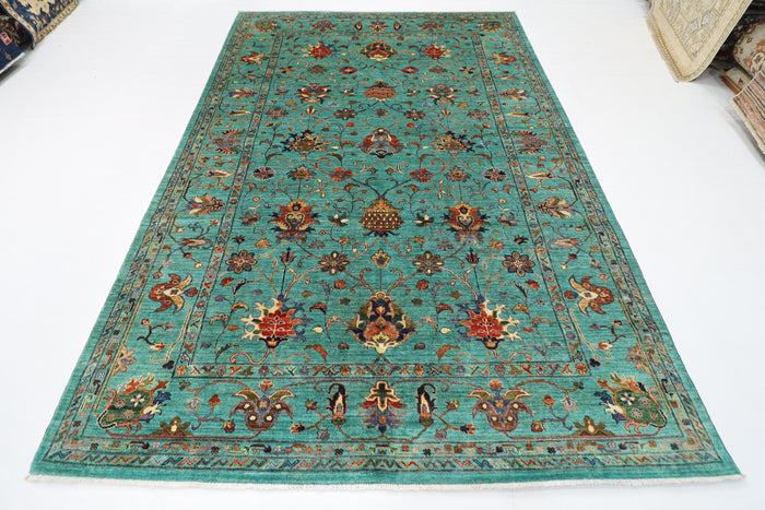 202 x 300 cm | Oriental Floral Area Rug Afghan Hand Knotted Veg Dye Wool carpet