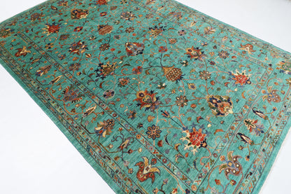 202 x 300 cm | Oriental Floral Area Rug Afghan Hand Knotted Veg Dye Wool carpet