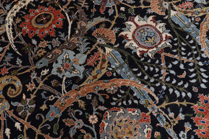 277 x 369 cm | Black Sickle Leaf Afghan Veg Dye Wool carpet