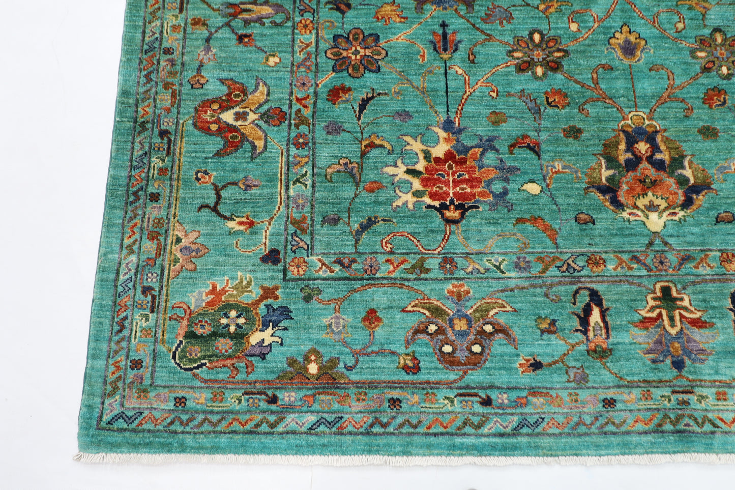 202 x 300 cm | Oriental Floral Area Rug Afghan Hand Knotted Veg Dye Wool carpet