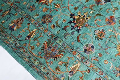 202 x 300 cm | Oriental Floral Area Rug Afghan Hand Knotted Veg Dye Wool carpet