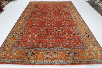 272 x 355 cm | Orange Afghan Veg Dye Wool carpet