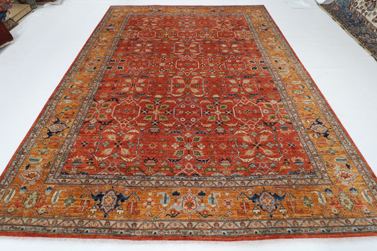 272 x 355 cm | Orange Afghan Veg Dye Wool carpet