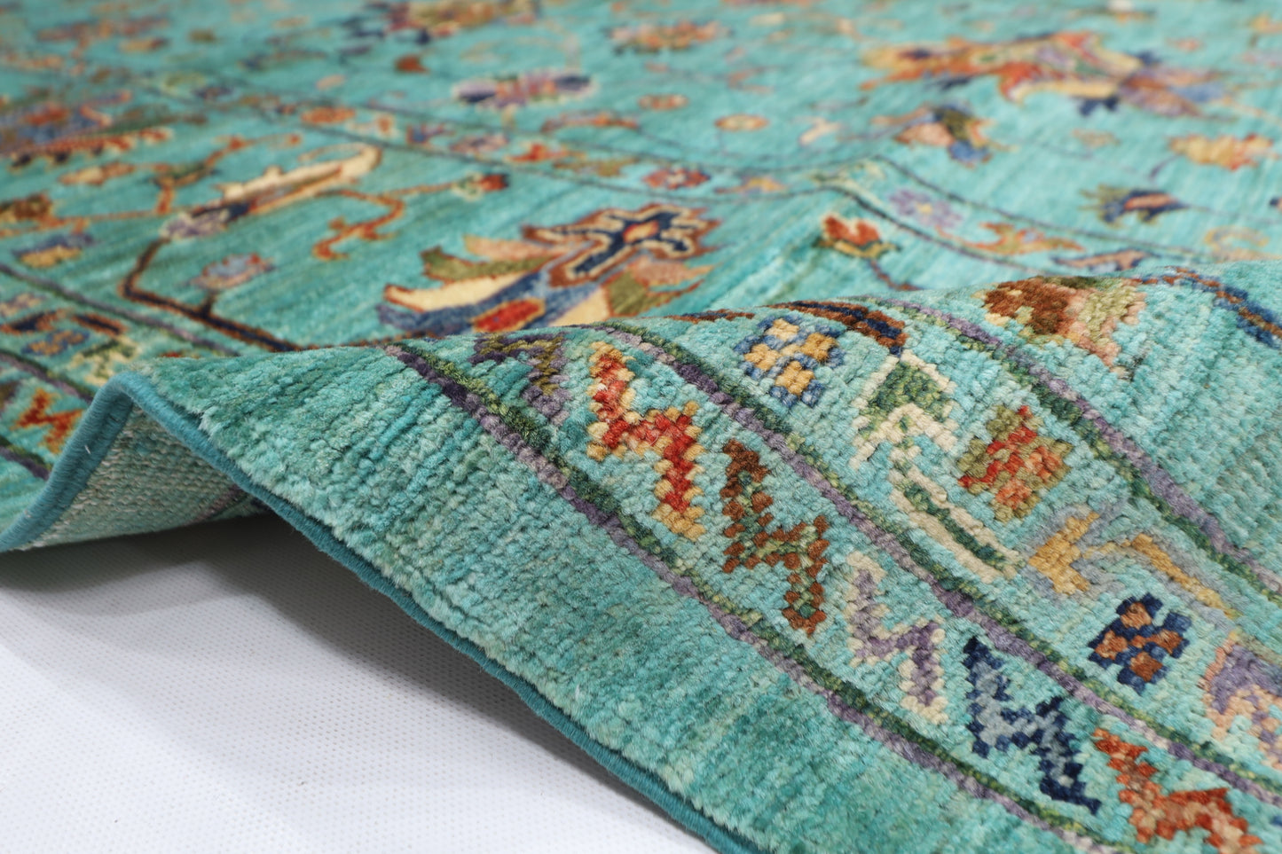 202 x 300 cm | Oriental Floral Area Rug Afghan Hand Knotted Veg Dye Wool carpet