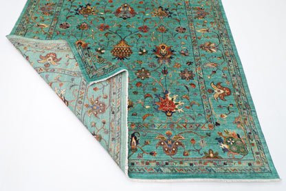 202 x 300 cm | Oriental Floral Area Rug Afghan Hand Knotted Veg Dye Wool carpet