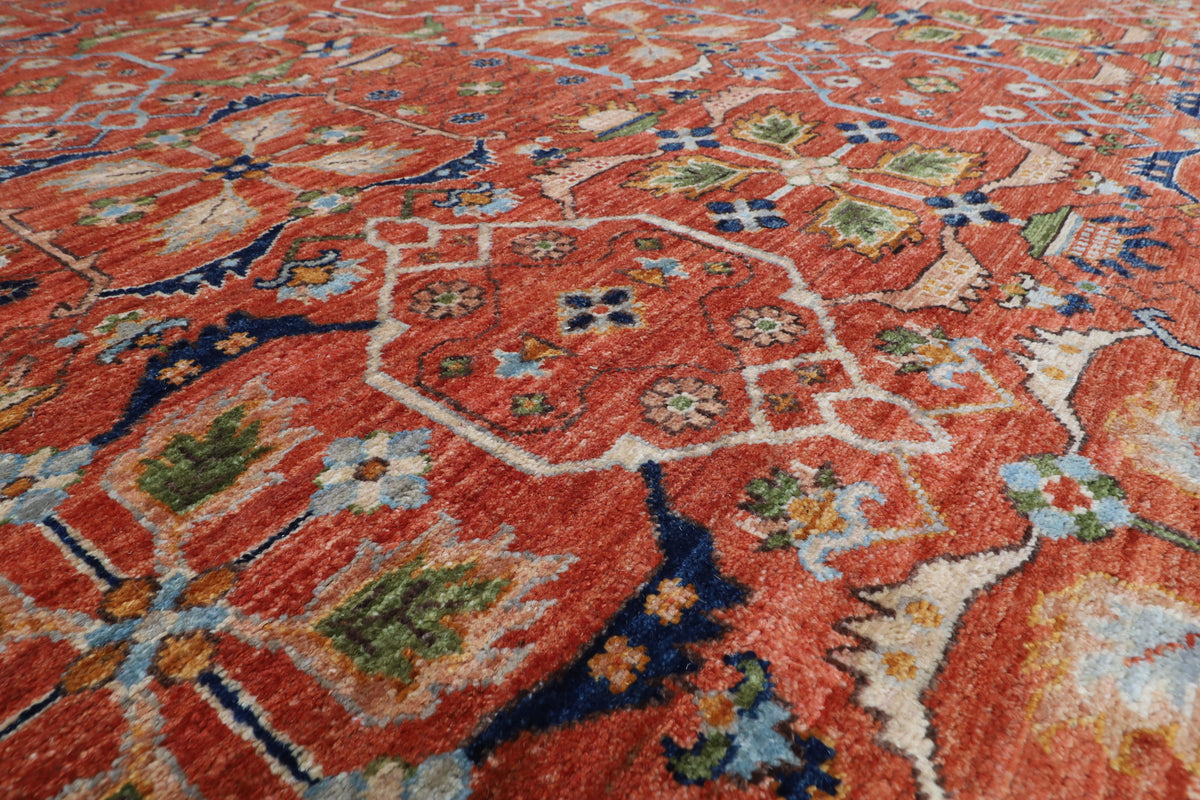 272 x 355 cm | Orange Afghan Veg Dye Wool carpet