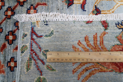271 x 357 cm | Birds Blueish Gray Handmade Afghan Area Rug Hand Knotted Carpet Living Room Rug