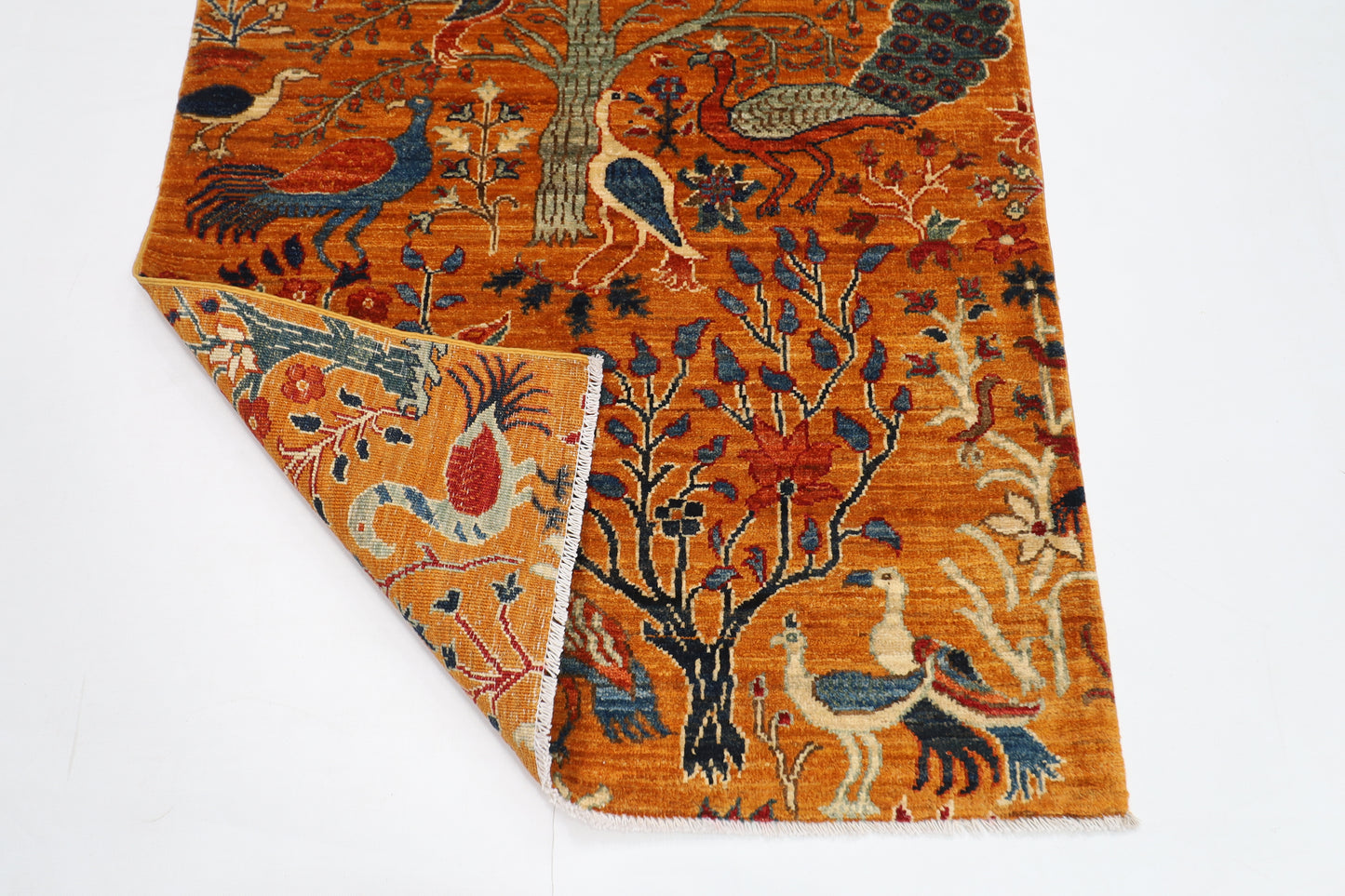 102 x 148 cm | Tribal Birds Area Rug Afghan Hand Knotted veg Dye Wool carpet