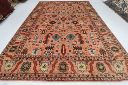 303 x 426 cm | Pink Tribal Afghan Veg Dye Wool carpet