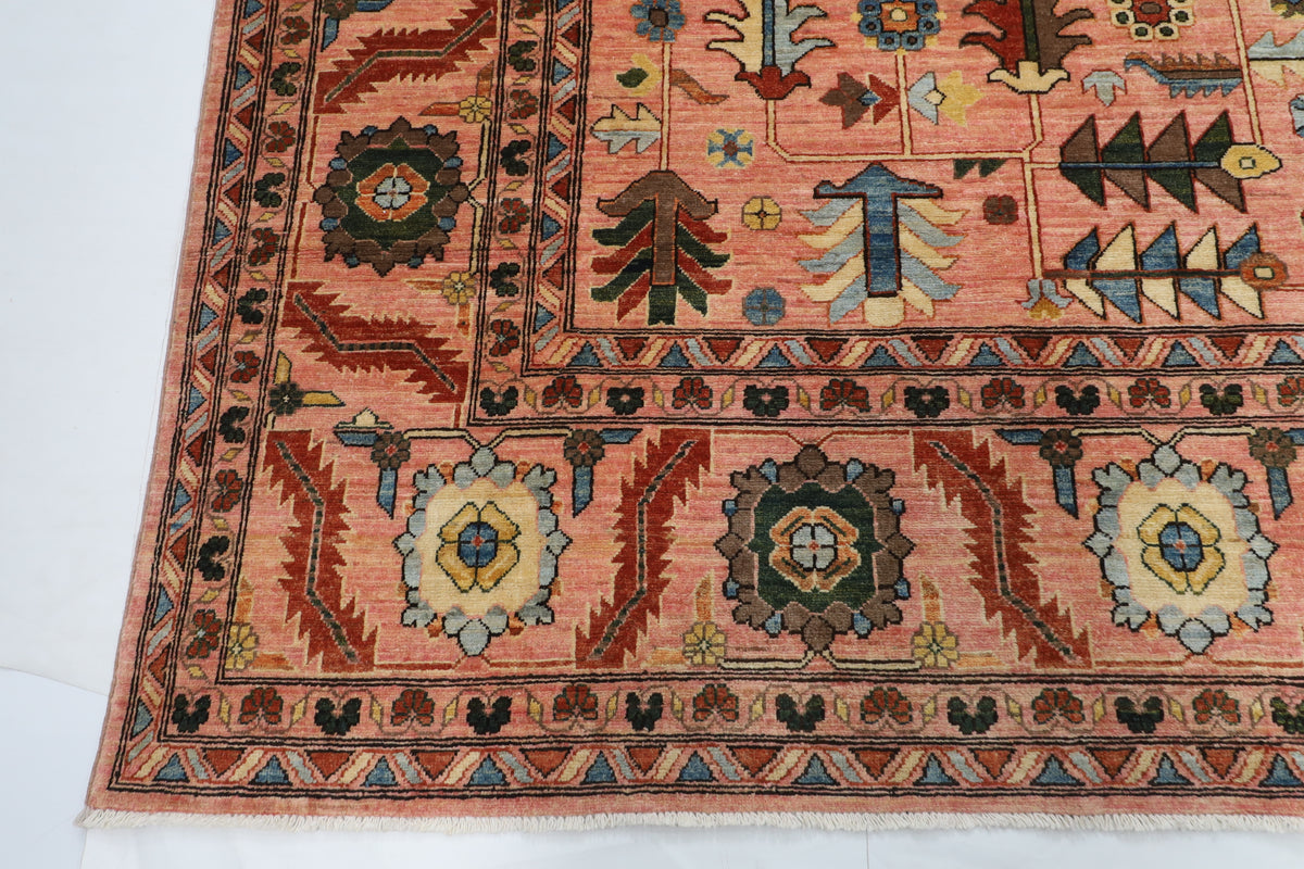 303 x 426 cm | Pink Tribal Afghan Veg Dye Wool carpet
