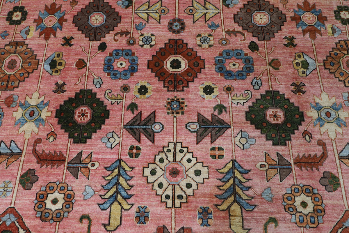 303 x 426 cm | Pink Tribal Afghan Veg Dye Wool carpet