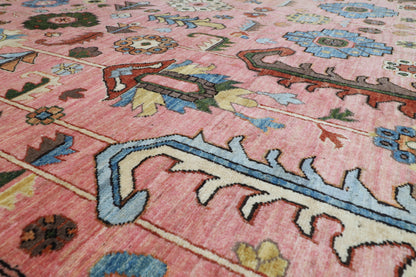 303 x 426 cm | Pink Tribal Afghan Veg Dye Wool carpet