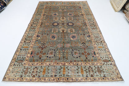 201 x 294 cm | Oriental Sultani Gray Area Rug Afghan Hand Knotted Veg Dye Wool carpet
