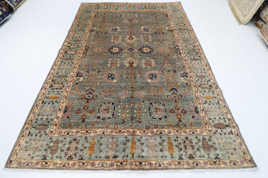 201 x 294 cm | Oriental Sultani Gray Area Rug Afghan Hand Knotted Veg Dye Wool carpet