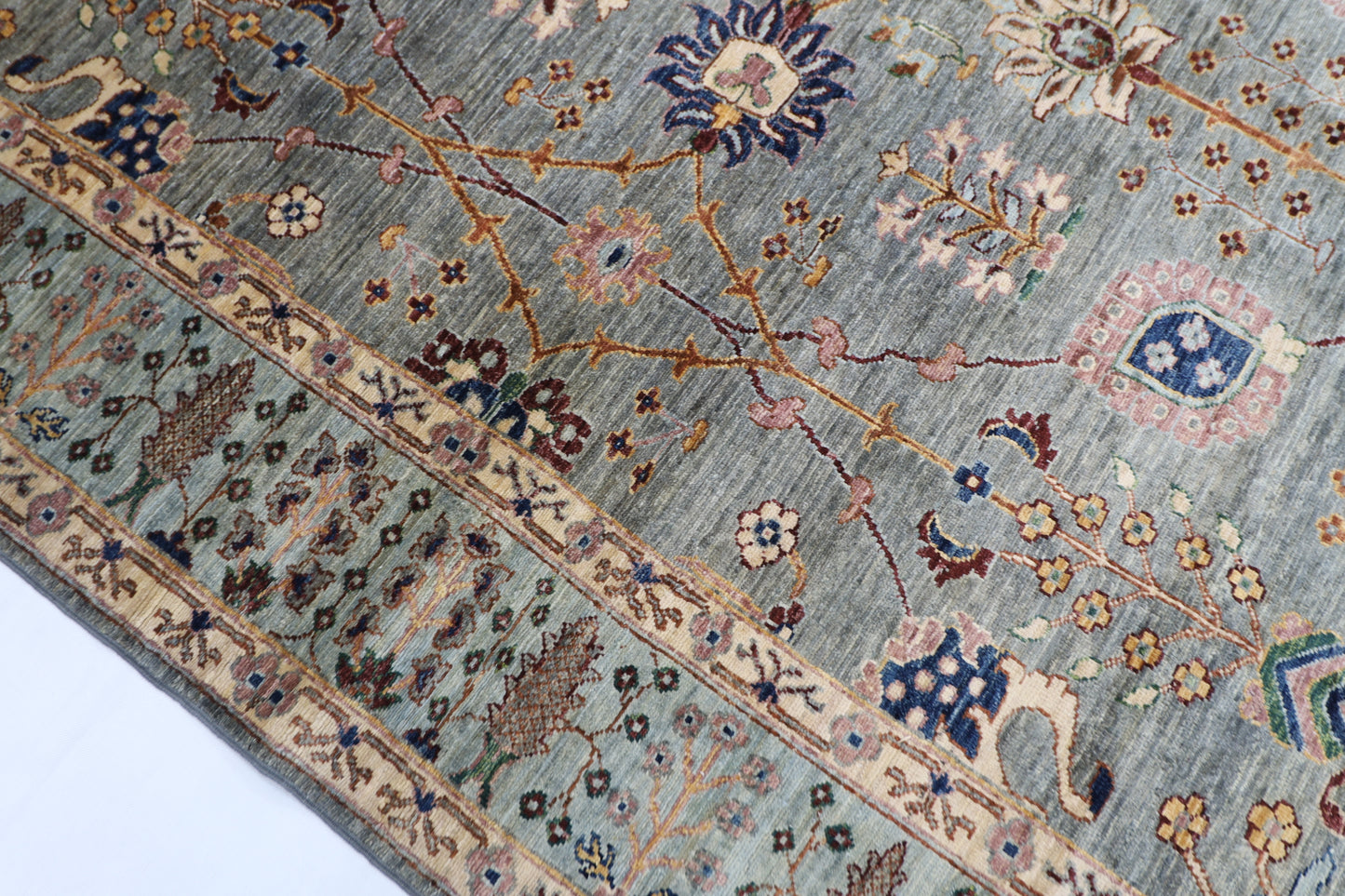 201 x 294 cm | Oriental Sultani Gray Area Rug Afghan Hand Knotted Veg Dye Wool carpet