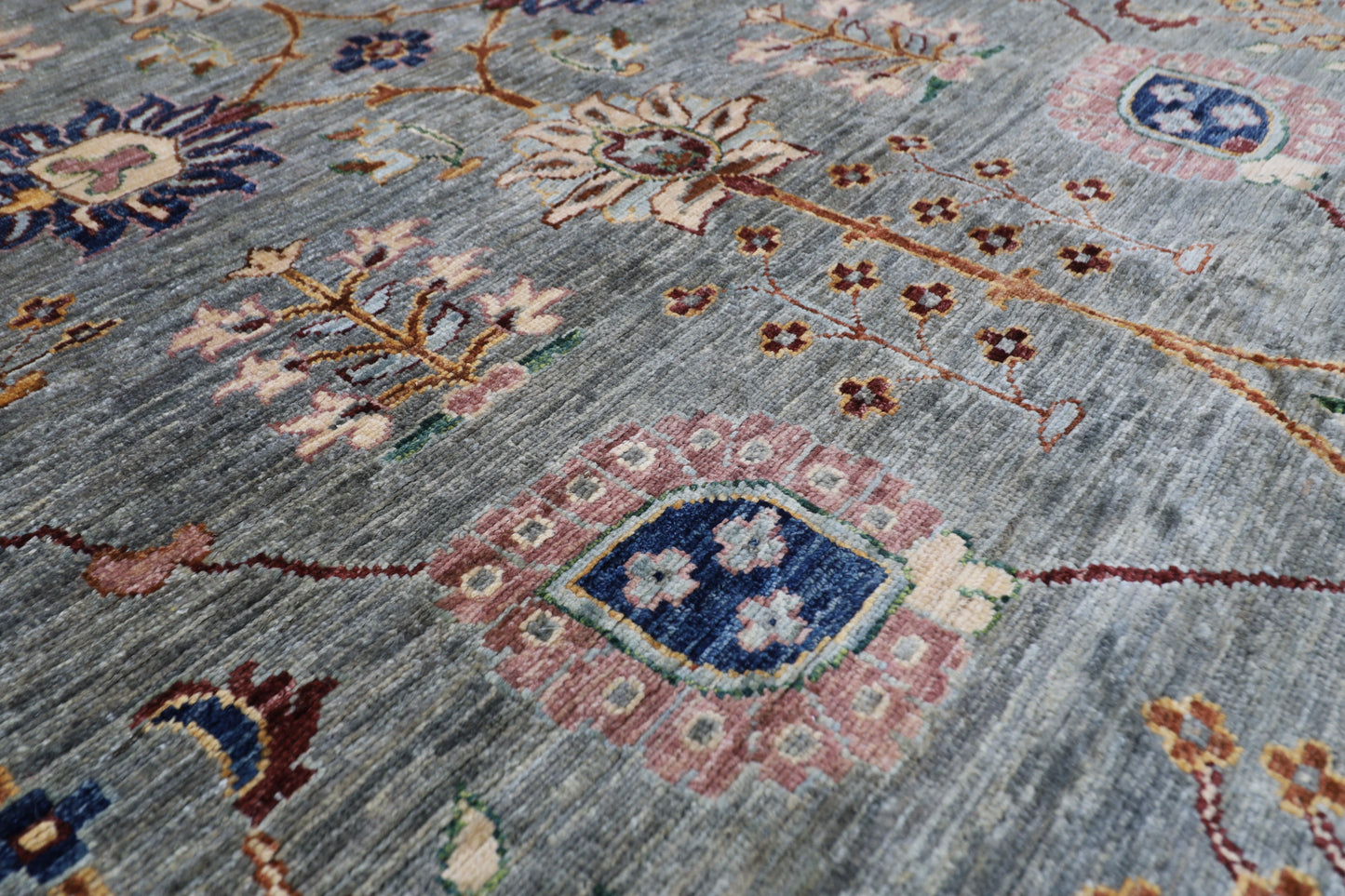 201 x 294 cm | Oriental Sultani Gray Area Rug Afghan Hand Knotted Veg Dye Wool carpet