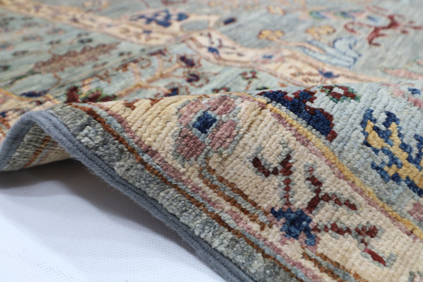 201 x 294 cm | Oriental Sultani Gray Area Rug Afghan Hand Knotted Veg Dye Wool carpet