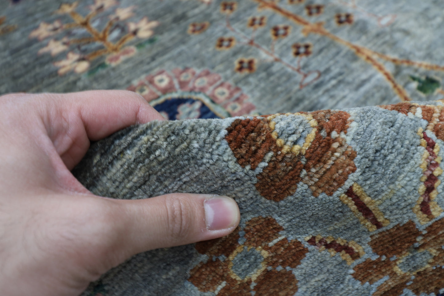 201 x 294 cm | Oriental Sultani Gray Area Rug Afghan Hand Knotted Veg Dye Wool carpet