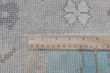 306 x 420 cm | Oushak Gray Handmade Afghan Area Rug Hand Knotted Carpet Living Room Rug