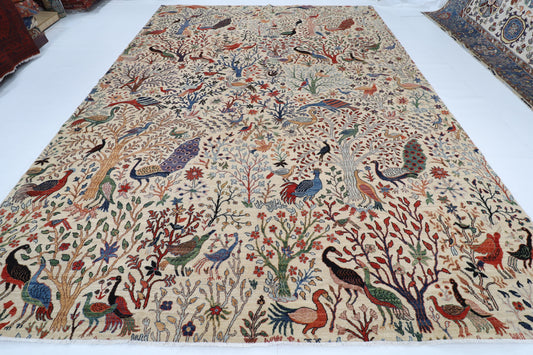 310 x 425 cm | Birds Afghan Veg Dye Wool carpet