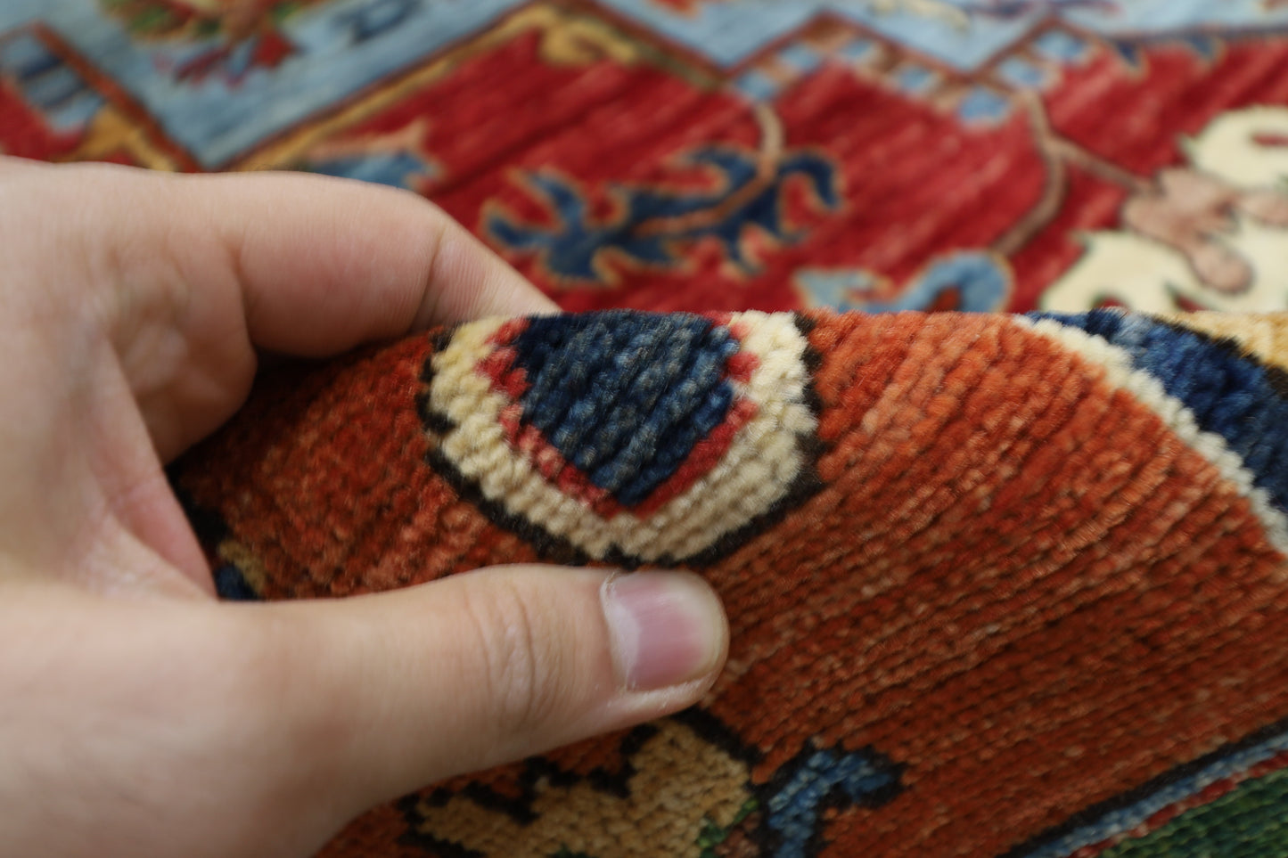 272 x 360 cm | Heriz Red Handmade Afghan Area Rug Hand Knotted Carpet Living Room Rug