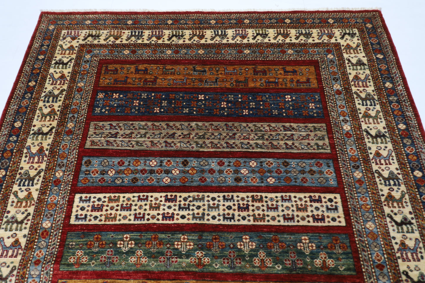 173 x 250 cm | Oriental Gabbeh Animal Area Rug Afghan Hand Knotted Veg Dye Wool carpet