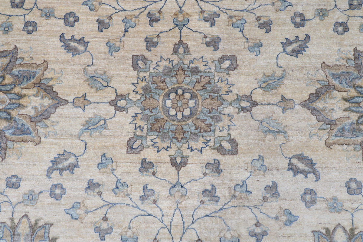 305 x 421 cm | Beige Floral Afghan Veg Dye Wool carpet