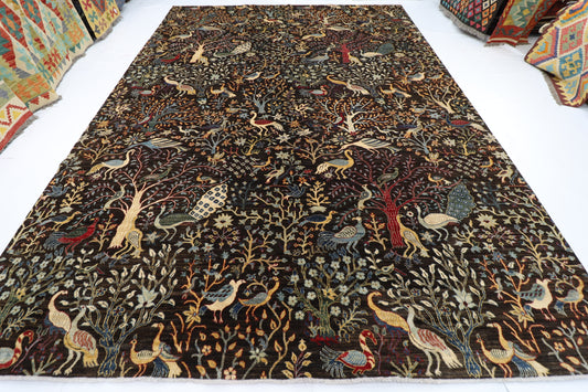 303 x 414 cm | Birds Pictorial Afghan Handmade Carpet