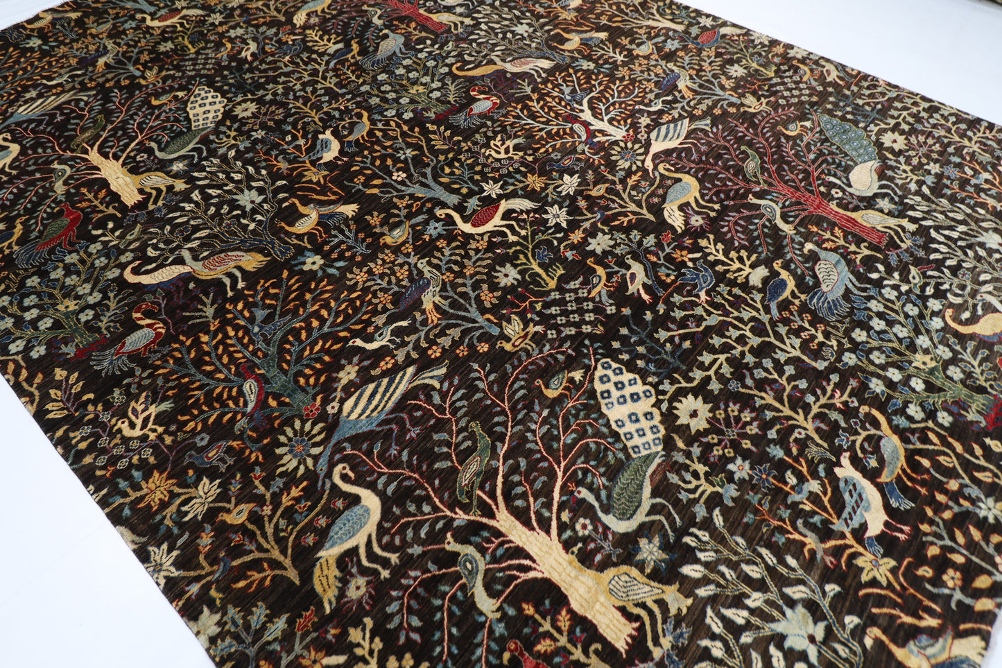 303 x 414 cm | Birds Pictorial Afghan Handmade Carpet