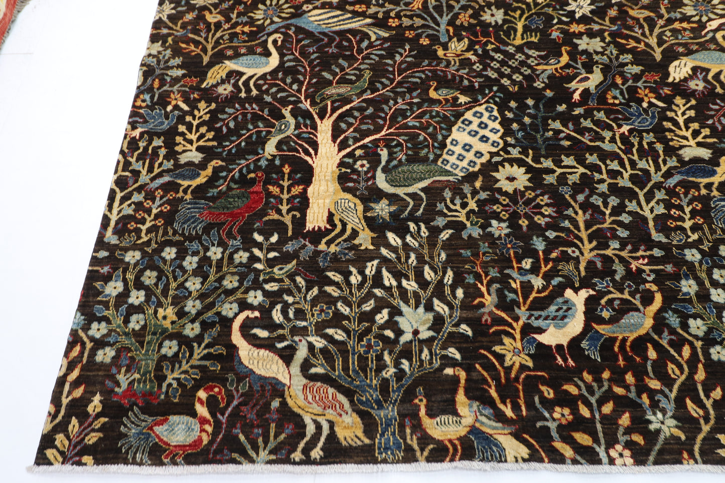 303 x 414 cm | Birds Pictorial Afghan Handmade Carpet