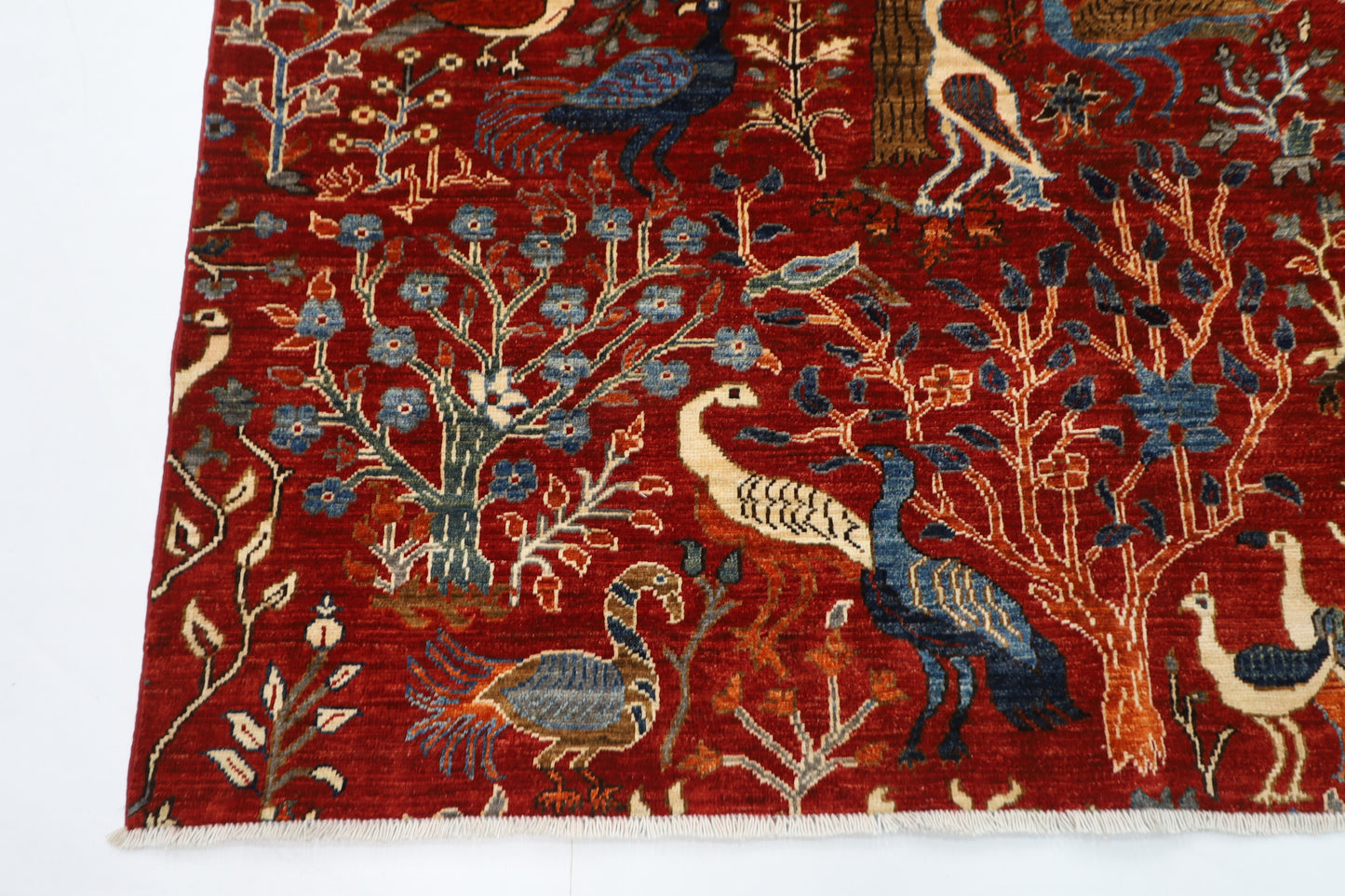 178 x 246 cm | Oriental  Birds Area Rug Afghan Hand Knotted Veg Dye Wool carpet