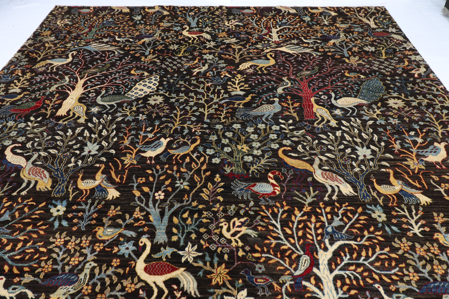 303 x 414 cm | Birds Pictorial Afghan Handmade Carpet