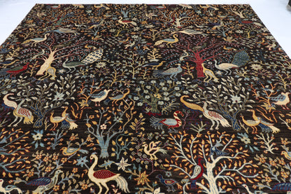 303 x 414 cm | Birds Pictorial Afghan Handmade Carpet