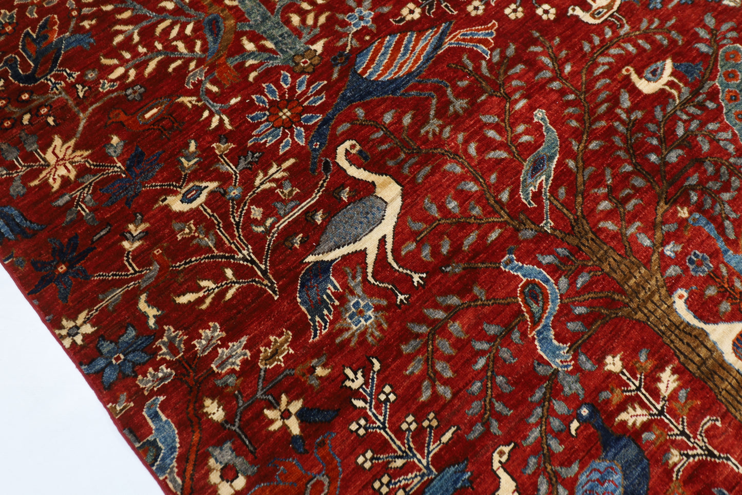 178 x 246 cm | Oriental  Birds Area Rug Afghan Hand Knotted Veg Dye Wool carpet