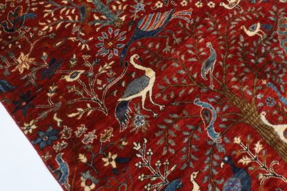 178 x 246 cm | Oriental  Birds Area Rug Afghan Hand Knotted Veg Dye Wool carpet