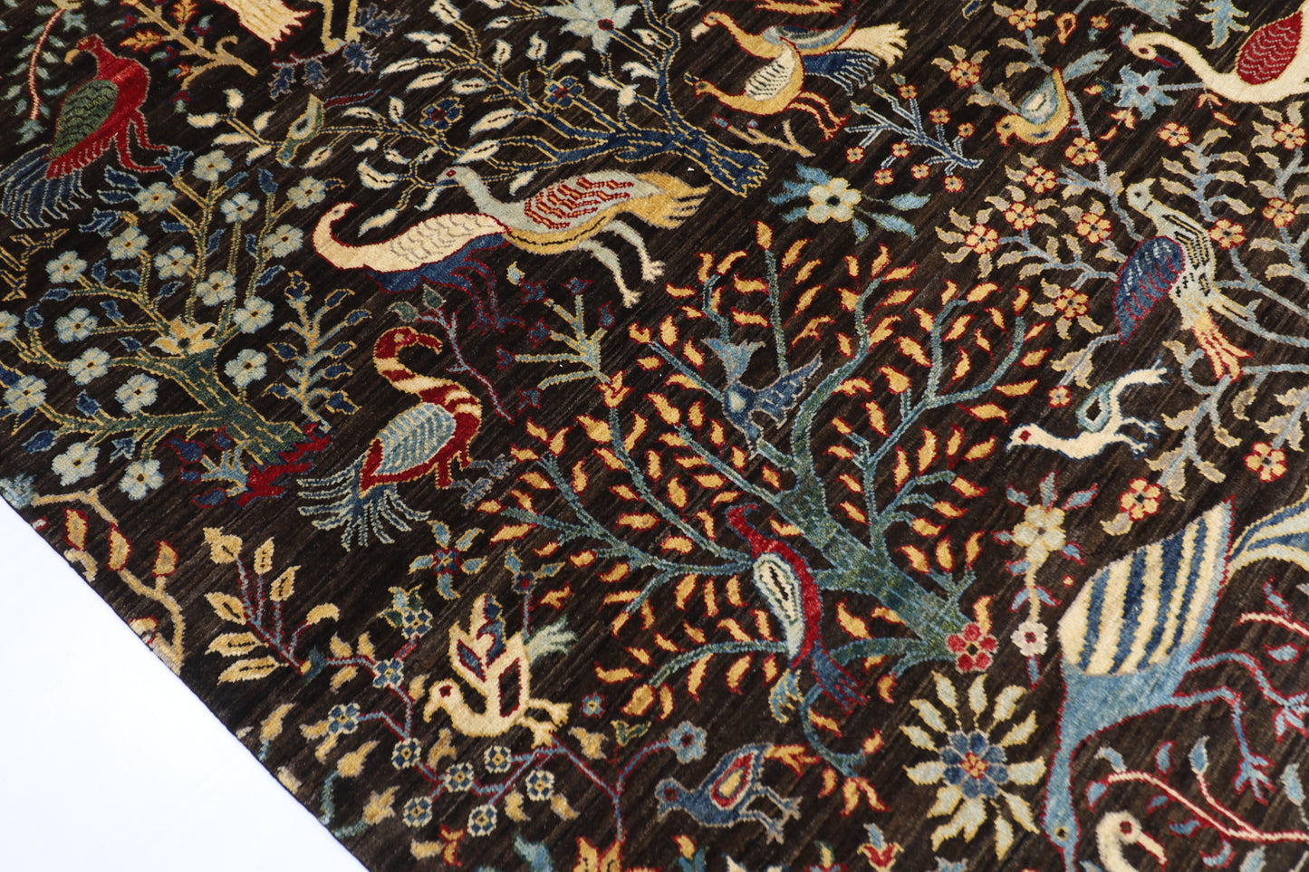 303 x 414 cm | Birds Pictorial Afghan Handmade Carpet