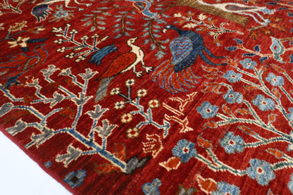 178 x 246 cm | Oriental  Birds Area Rug Afghan Hand Knotted Veg Dye Wool carpet