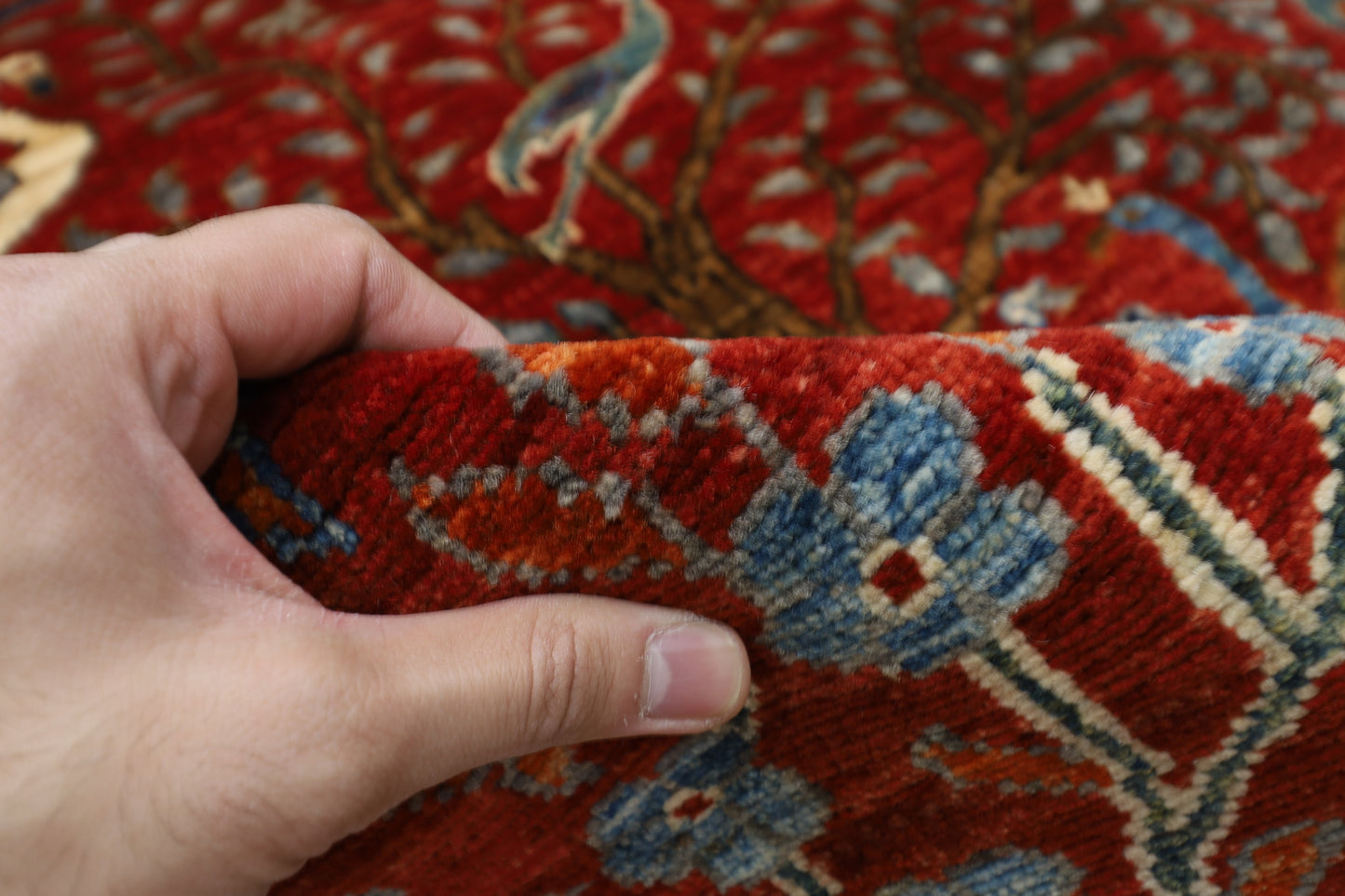 178 x 246 cm | Oriental  Birds Area Rug Afghan Hand Knotted Veg Dye Wool carpet
