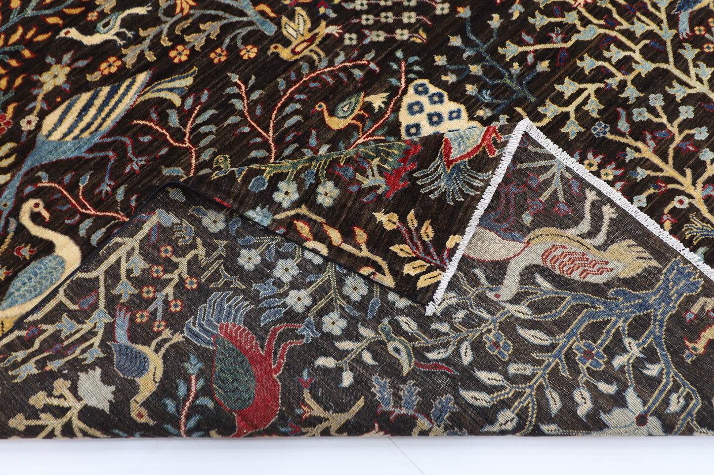 303 x 414 cm | Birds Pictorial Afghan Handmade Carpet