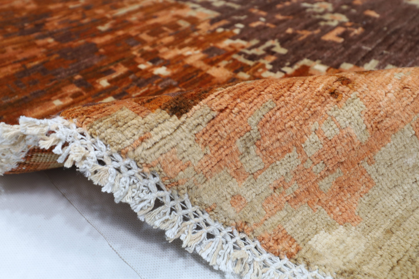 300 x 294 cm | Oriental Abstract Mamluk Round Rug Afghan Hand Knotted Veg Dye Wool carpet