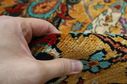 277 x 356 cm | Sickle Leaf Afghan Handmade Carpet Gold Colour