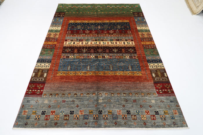177 x 238 cm | Oriental Gabbeh Animal Area Rug Afghan Hand Knotted Veg Dye Wool carpet