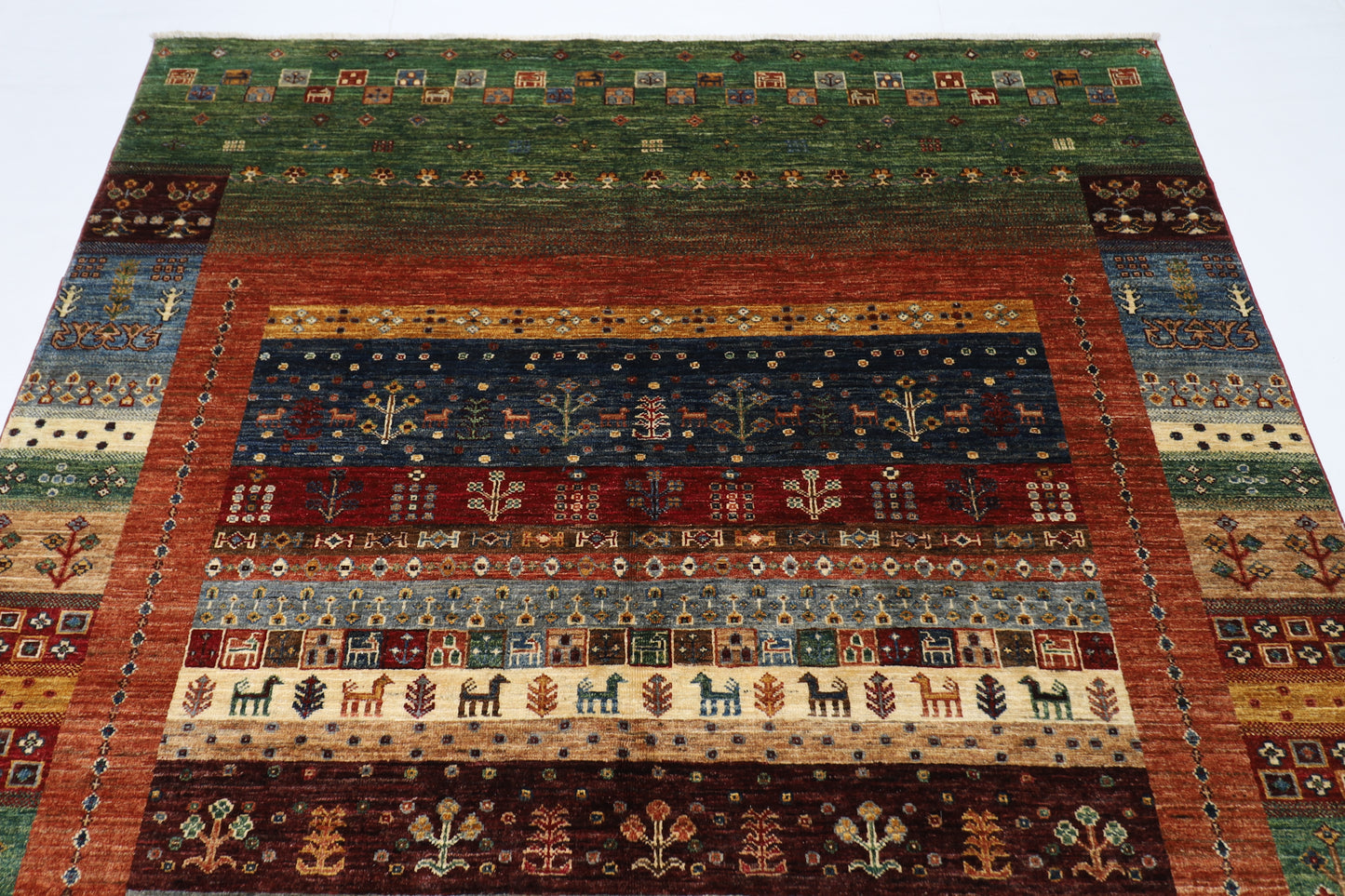 177 x 238 cm | Oriental Gabbeh Animal Area Rug Afghan Hand Knotted Veg Dye Wool carpet