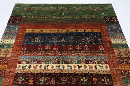 177 x 238 cm | Oriental Gabbeh Animal Area Rug Afghan Hand Knotted Veg Dye Wool carpet
