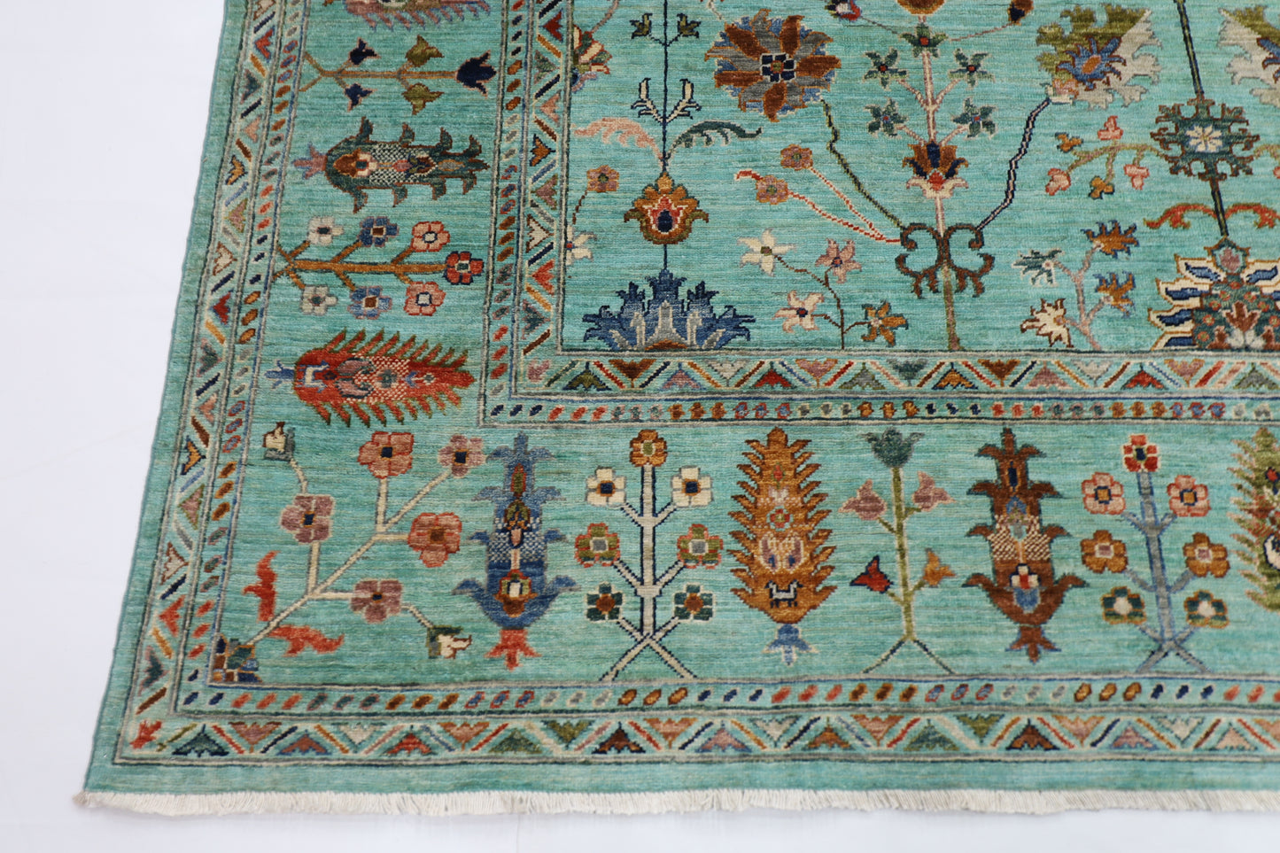 247 x 300 cm | Sultani Turquoise Afghan Handmade Carpet