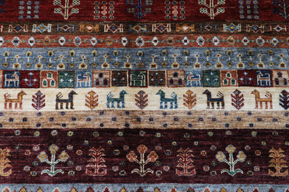 177 x 238 cm | Oriental Gabbeh Animal Area Rug Afghan Hand Knotted Veg Dye Wool carpet