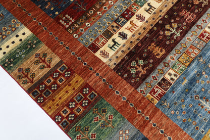 177 x 238 cm | Oriental Gabbeh Animal Area Rug Afghan Hand Knotted Veg Dye Wool carpet