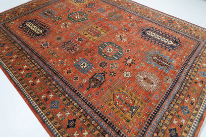 272 x 358 cm | Baluch Orange Afghan Handmade Carpet