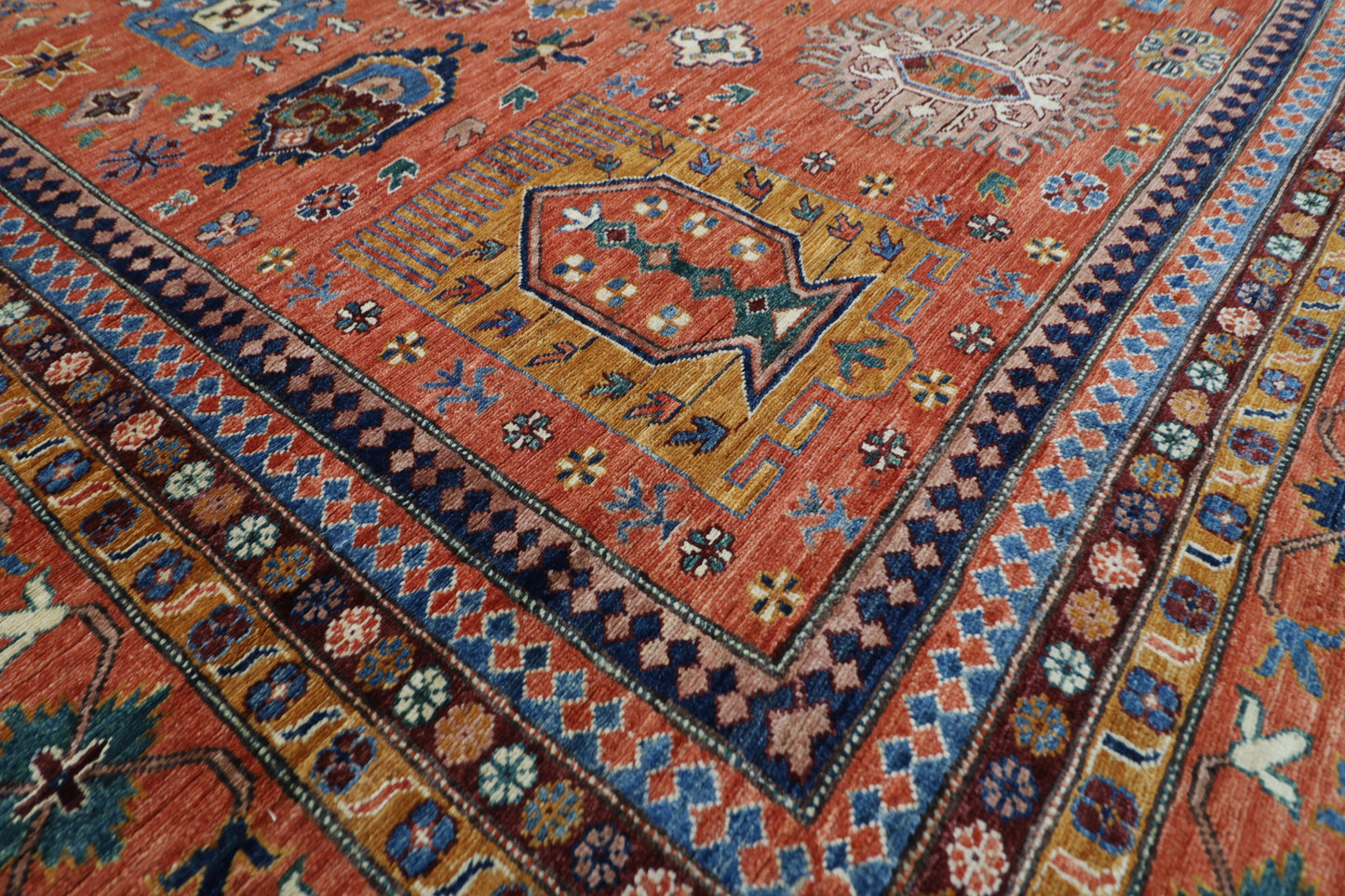 272 x 358 cm | Baluch Orange Afghan Handmade Carpet
